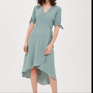 Topshop Tie Sleeve Wrap Dress